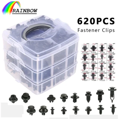 620 PCS Universal Auto Retainer Clips Fasteners Kit - Plastic Push Pins Rivets Set with Removal Tool - 16 Most Popular Sizes Compatible