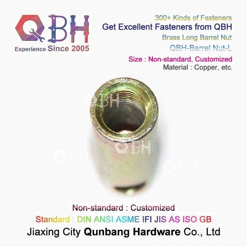 Qbh Standard Customized Inner Female Thread Hole Long Short Barrel Sleeve Nut Furniture Fastener