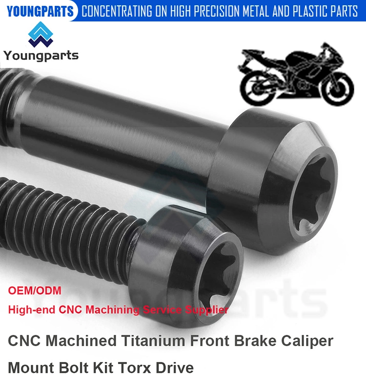 Achieve Maximum Braking Power with Titanium Front Brake Caliper Mount Bolt Kit - Torx Drive and CNC Turning