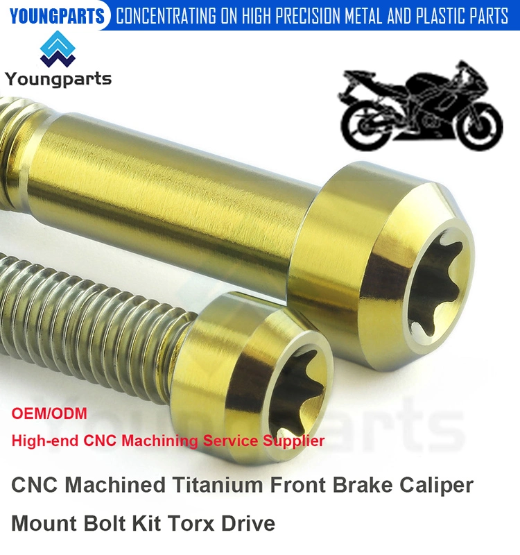 Upgrade Your Braking System with Precision-Made Titanium Front Brake Caliper Mount Bolt Kit - Torx Drive and CNC Turning