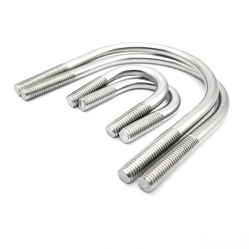 China Fastener M6 M8 M12 100mm for Trucks Motorcycle Square U Bolt 304 316 Stainless Steel U Bolt
