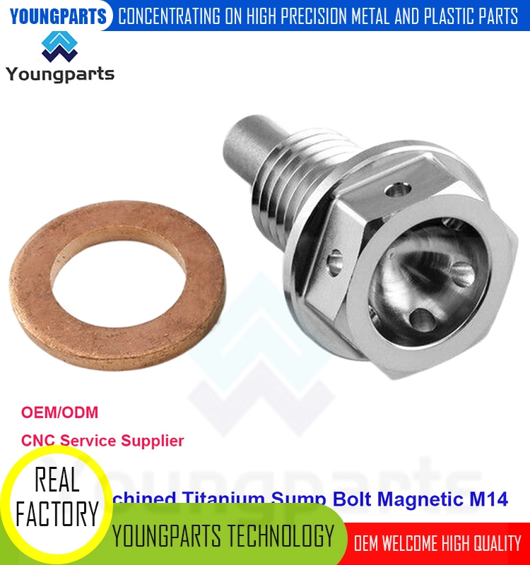 Magnetic M14 Sump Bolt Made From CNC Machined Titanium