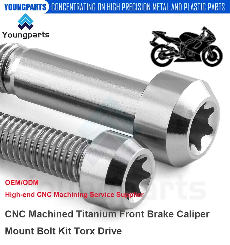 Upgrade Your Braking System with Precision-Made Titanium Front Brake Caliper Mount Bolt Kit - Torx Drive and CNC Turning