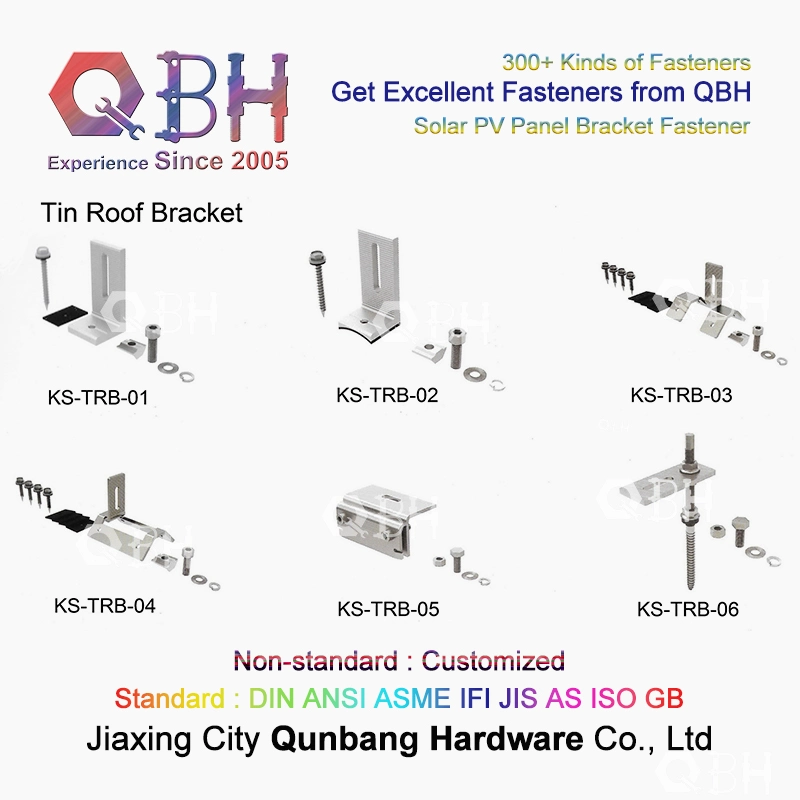 Qbh Standard &amp; Customized Solar Mounting Structures Profile Solar Panel Framed Frameless PV Photovoltaic Parts Aluminum Alloy Fastener for Solar Panel