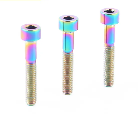 Bicycle Screw Titanium 2 PCS M5*14.2mm Titanium Bolt for Bicycle Rear Derailleur Pulley DIN PVD Coating Factory Prices 2 PCS Ti Bolts
