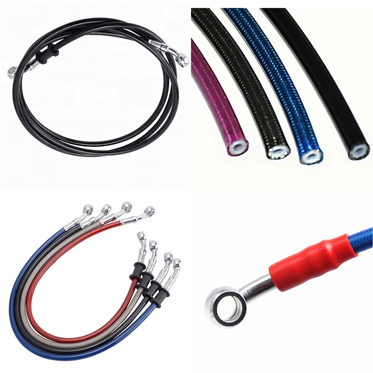 Racing Motorcycle Front 36inch 100cm Brake Lines Hose with Chrome Titanium Stainless Steel Banjo Eye Hose Fittings