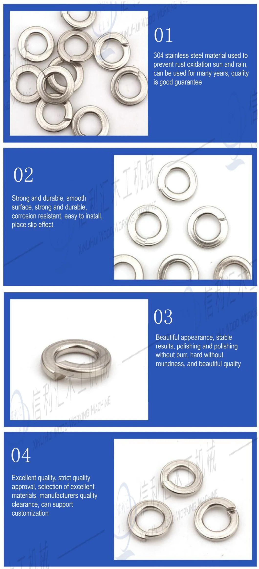 Customized Titanium M2 Spring Lock Mini Pressure Washer High Quality China Supplier Wave Steel Zinc Plated Split Lock Spring Washer