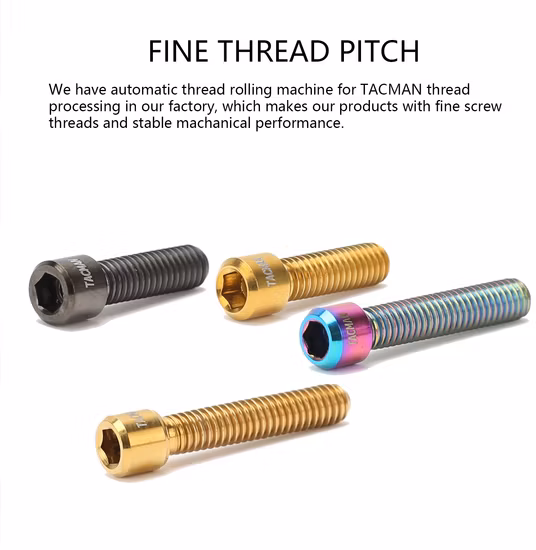 Bike Screws M4*13.5mm M4*20mm L/H Screws Factory Prices Ti Grade 5.0 DIN Standard PVD Coating 3 PCS / 6 PCS Ti Screws