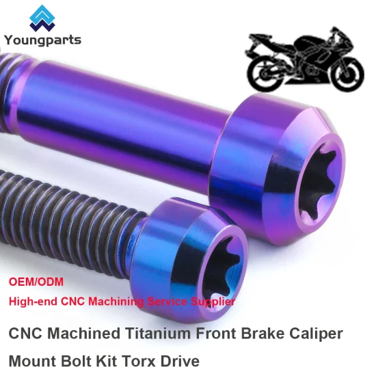 Get The Best out of Your Braking System with CNC Turned Titanium Front Brake Caliper Mount Bolt Kit - Torx Drive