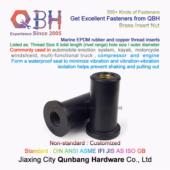 Qbh Auto Erection System/Kayak/Motorcycle Windshield/Multi-Functional Truck/Compressor and Engine Waterproof Seal Bolt Nut Internal/External Threaded Fasteners